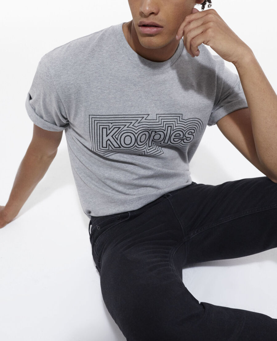 gray t-shirt with screen print