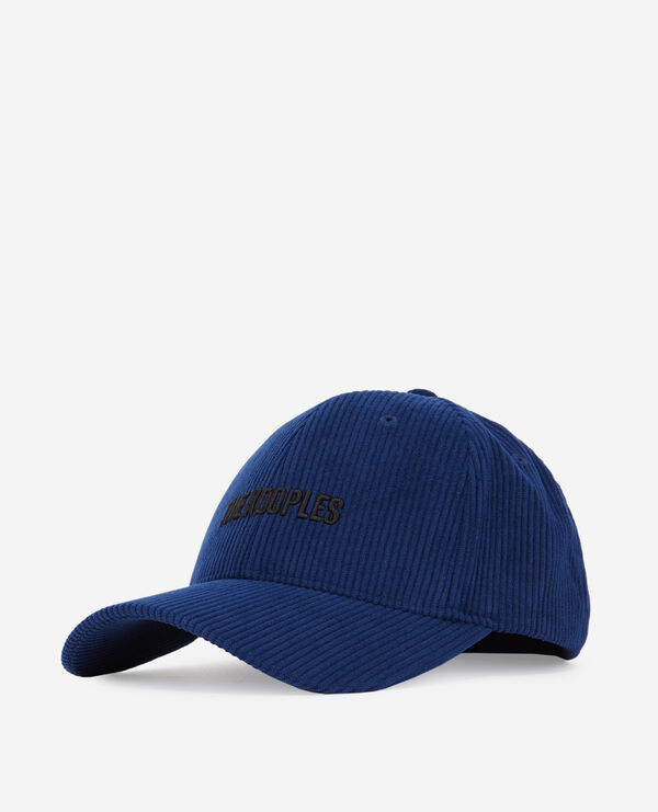 casquette bleue en velours côtelé