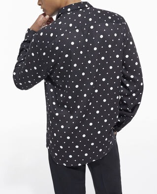 The Kooples HOMME BLACK-ECRU chemise col classique imprimée