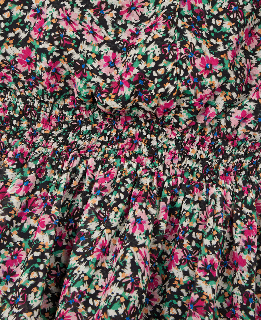 The Kooples WOMEN MULTICO short printed dress with smocks