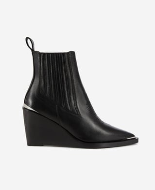 The Kooples FEMME BLACK bottines western en cuir noir
