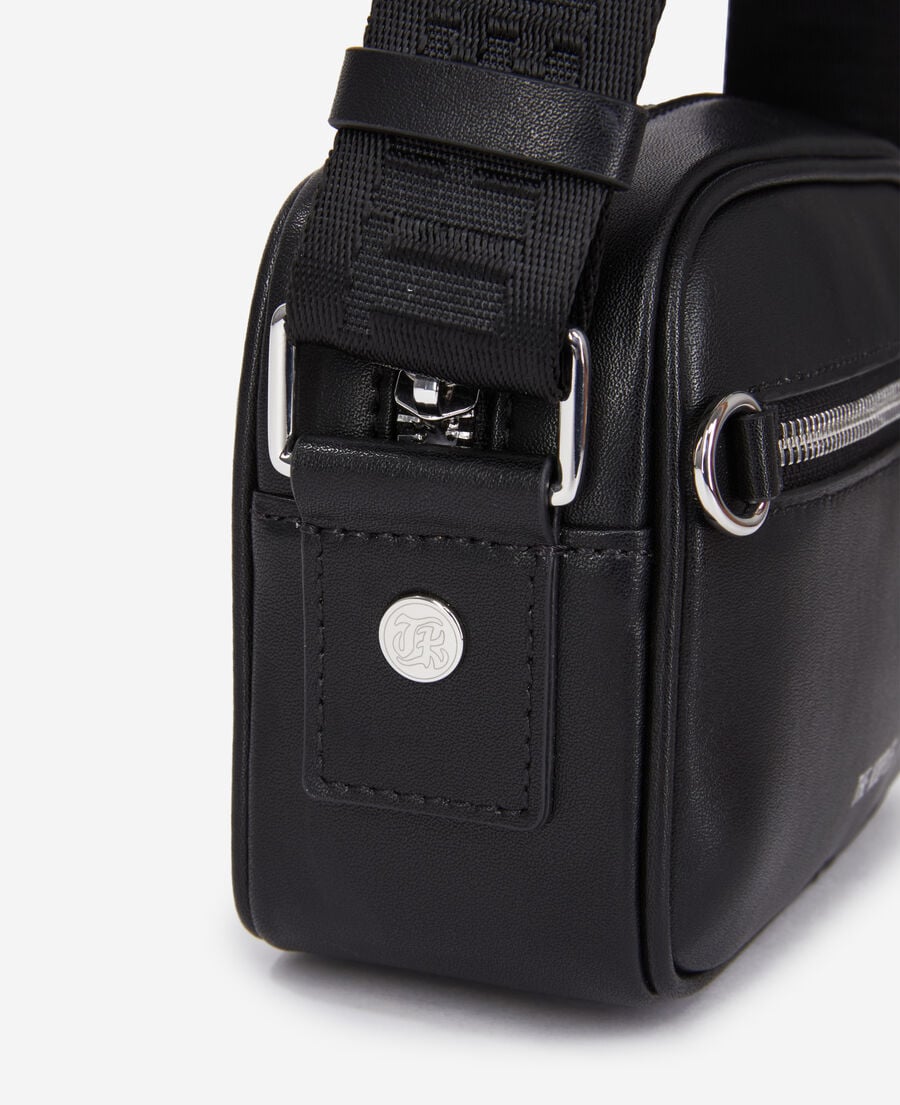 The Kooples MEN BLACK small black leather messenger bag