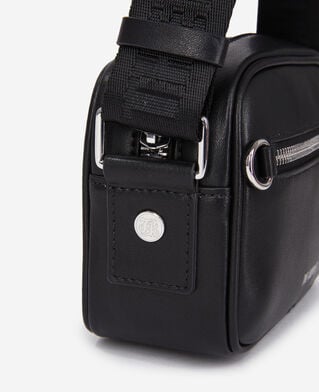 The Kooples MEN BLACK small black leather messenger bag