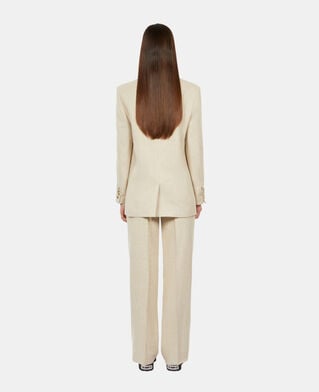 The Kooples WOMEN BEIGE ecru linen suit jacket