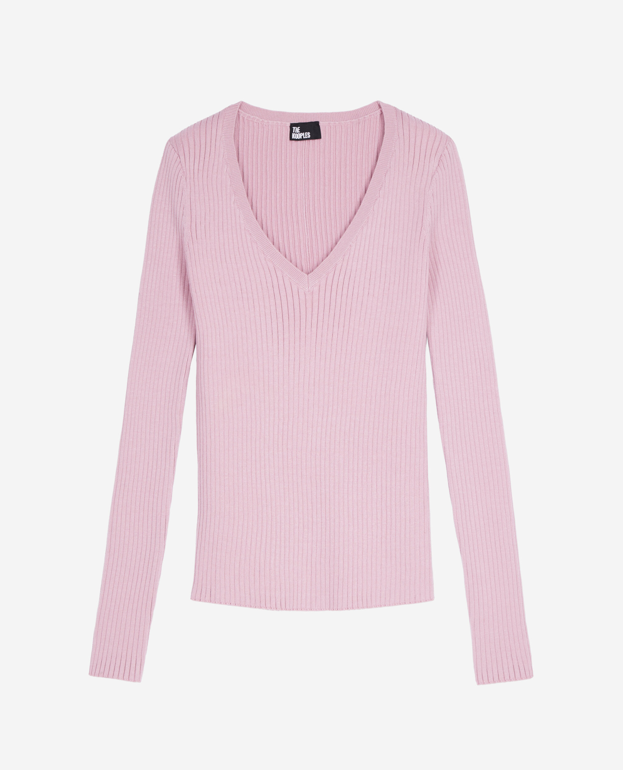 Pink ribbed knit sweater, PINK, hi-res image number null