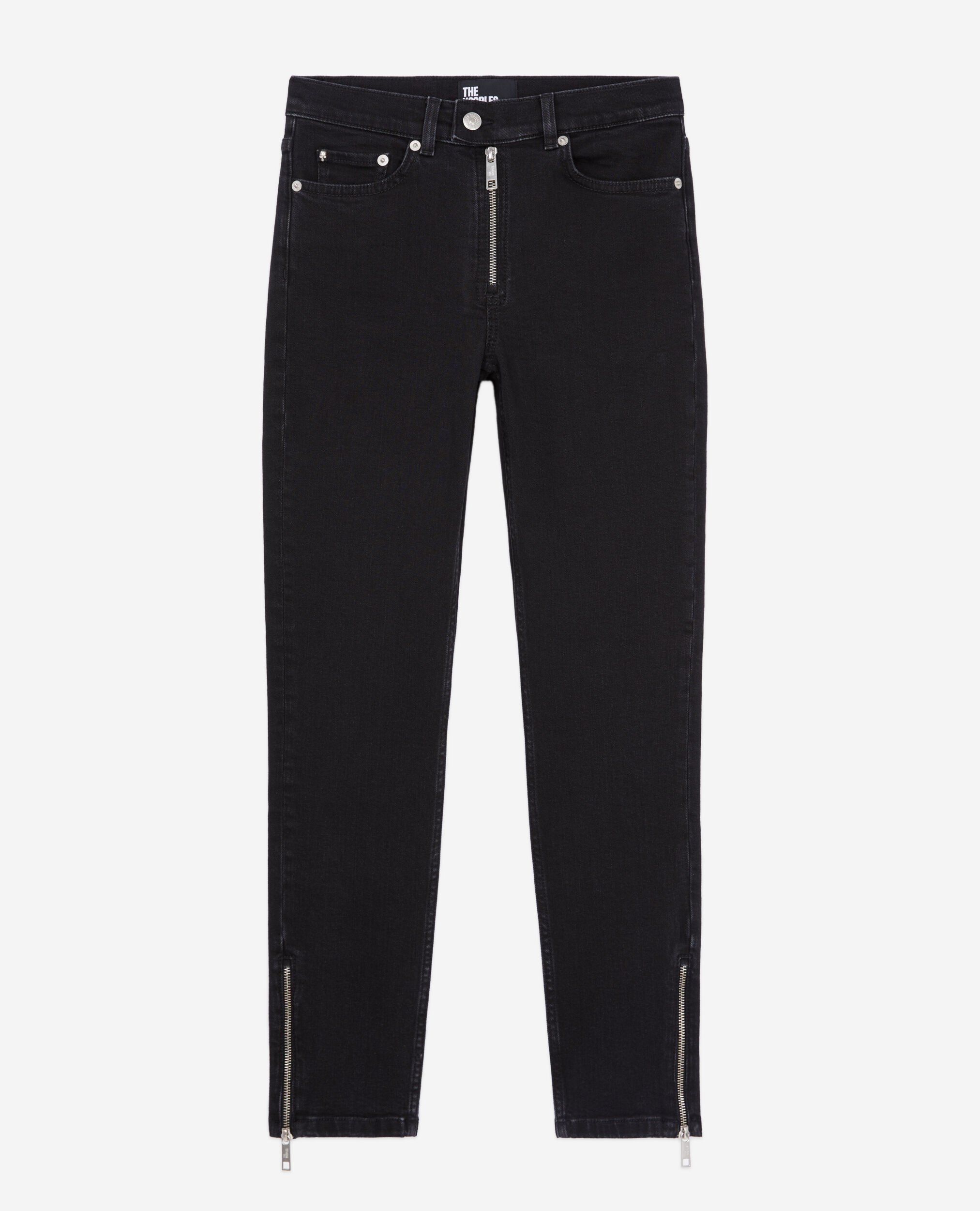 Black jeans discount with ankle zipper