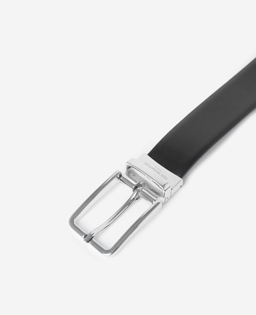 The Kooples HOMME BLACK ceinture cuir bicolore réversible
