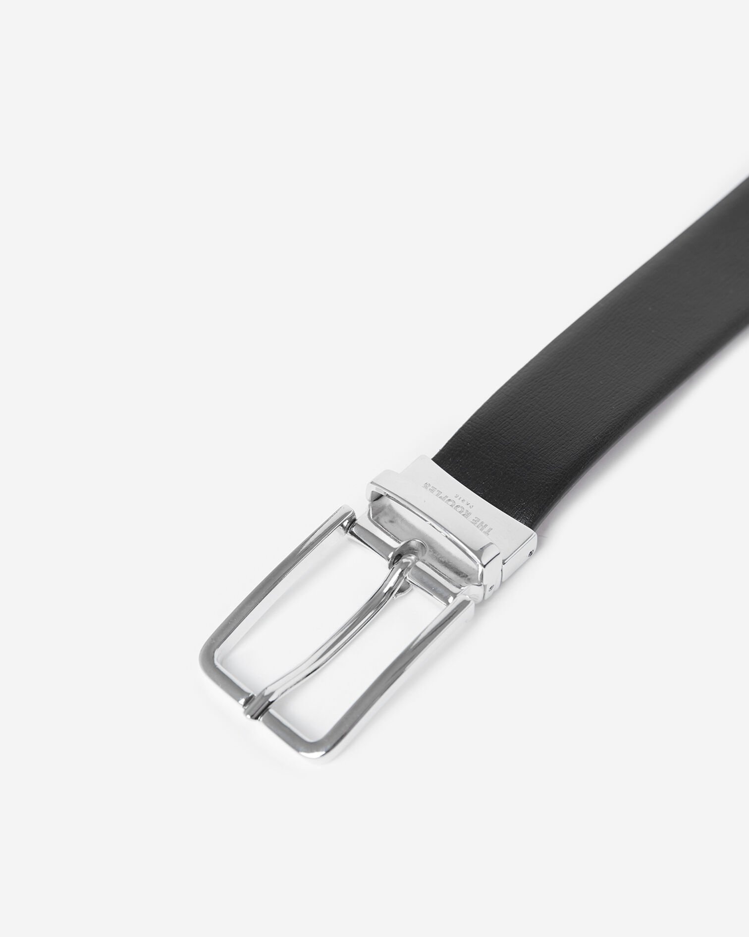Black brown reversible two-tone leather belt, BLACK, hi-res image number null