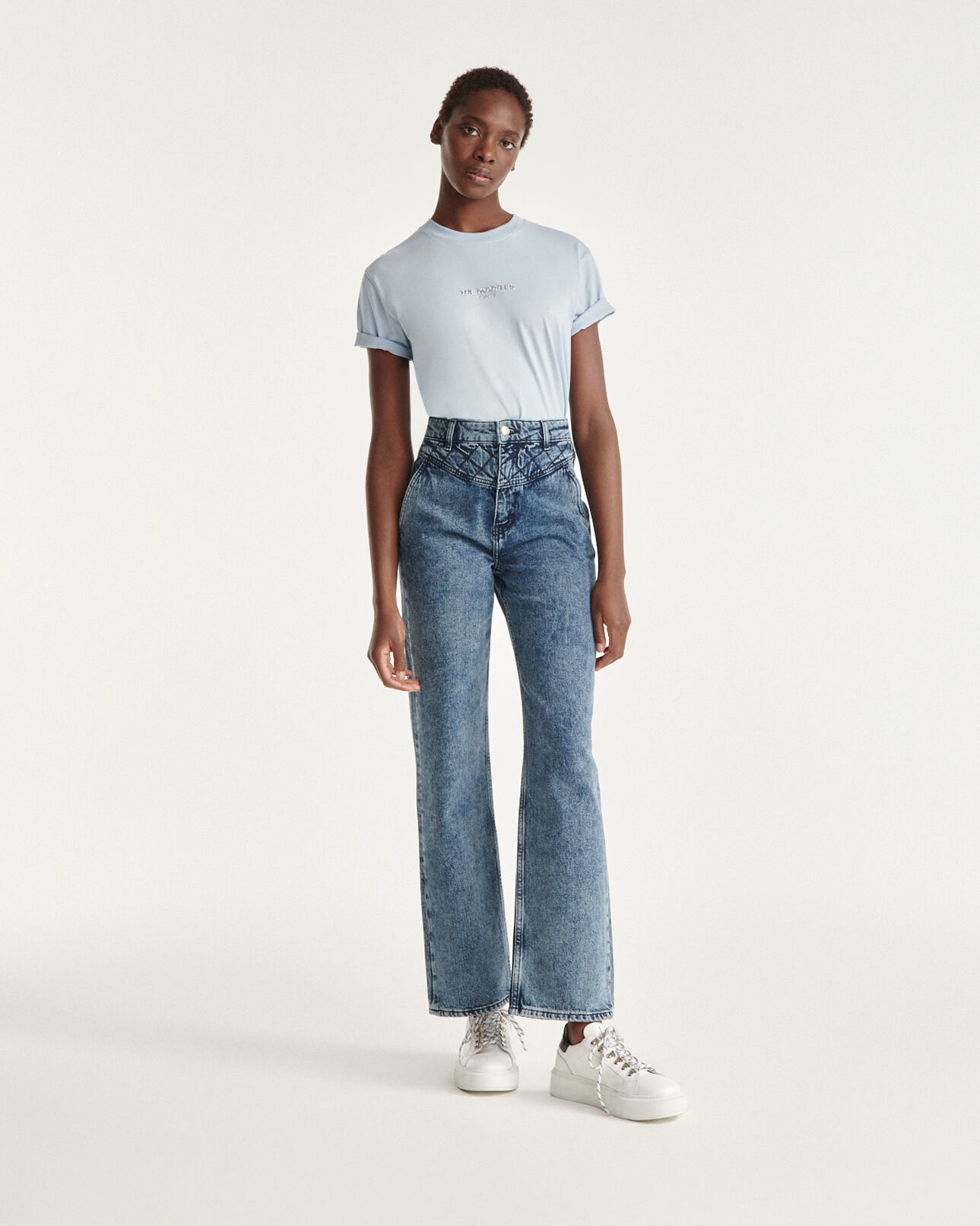 The Kooples FEMME BABY BLUE t-shirt bleu à logo