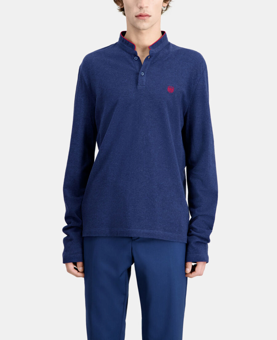 navy blue cotton polo t-shirt