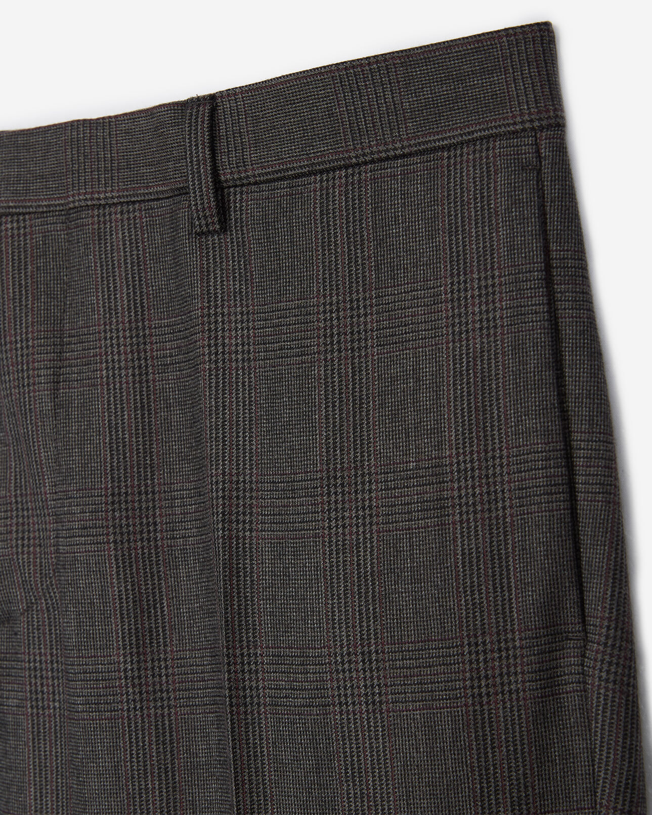 The Kooples MEN GREY BURGUNDY prince de galles suit trousers