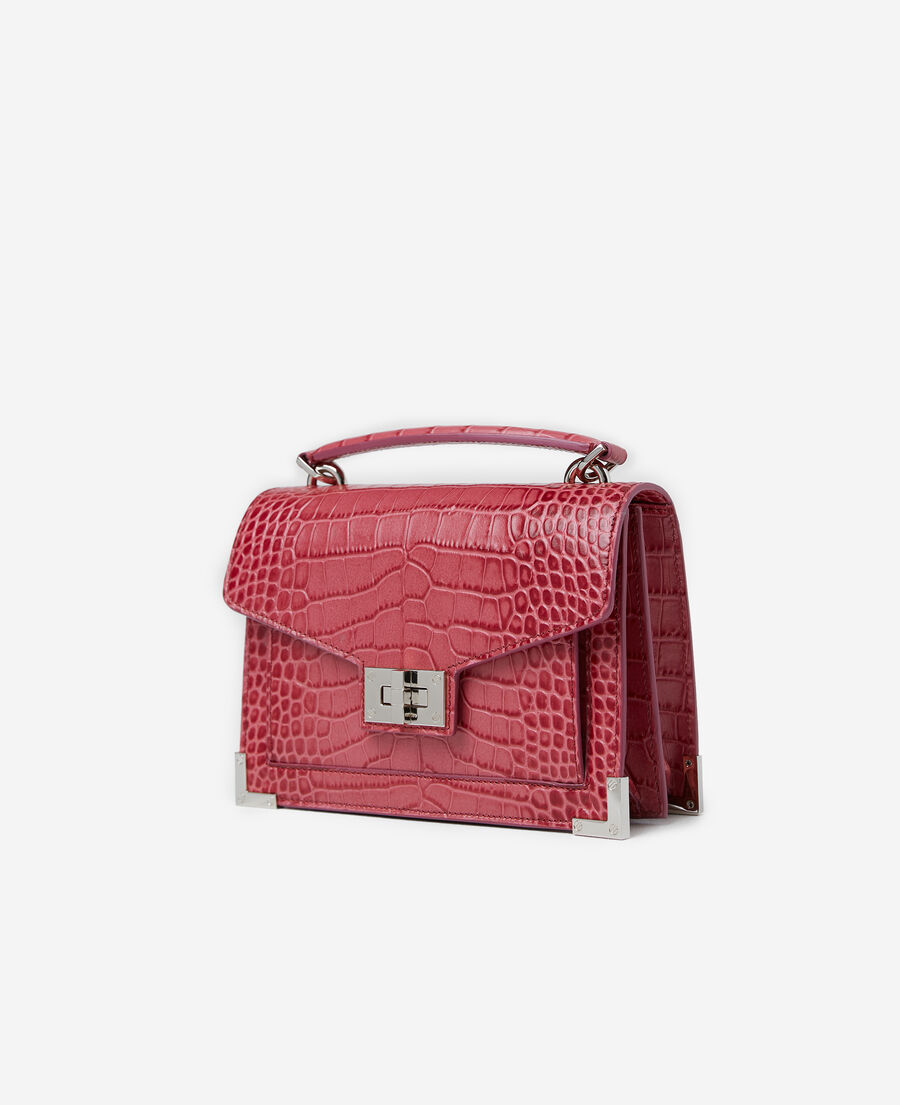 small pink croco-effect emily bag