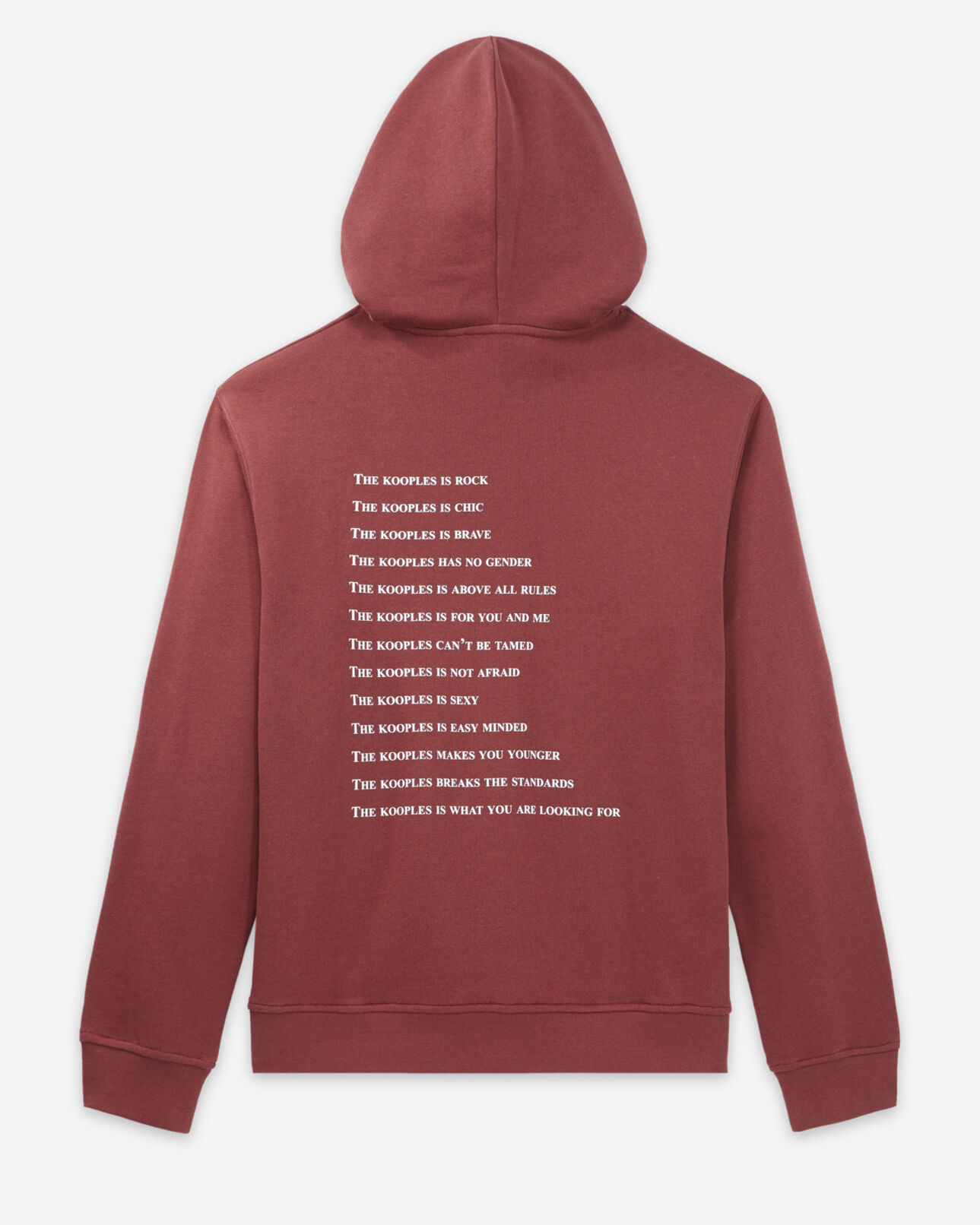 The Kooples HOMME MARRON sweat capuche coton bordeaux imprimé what is