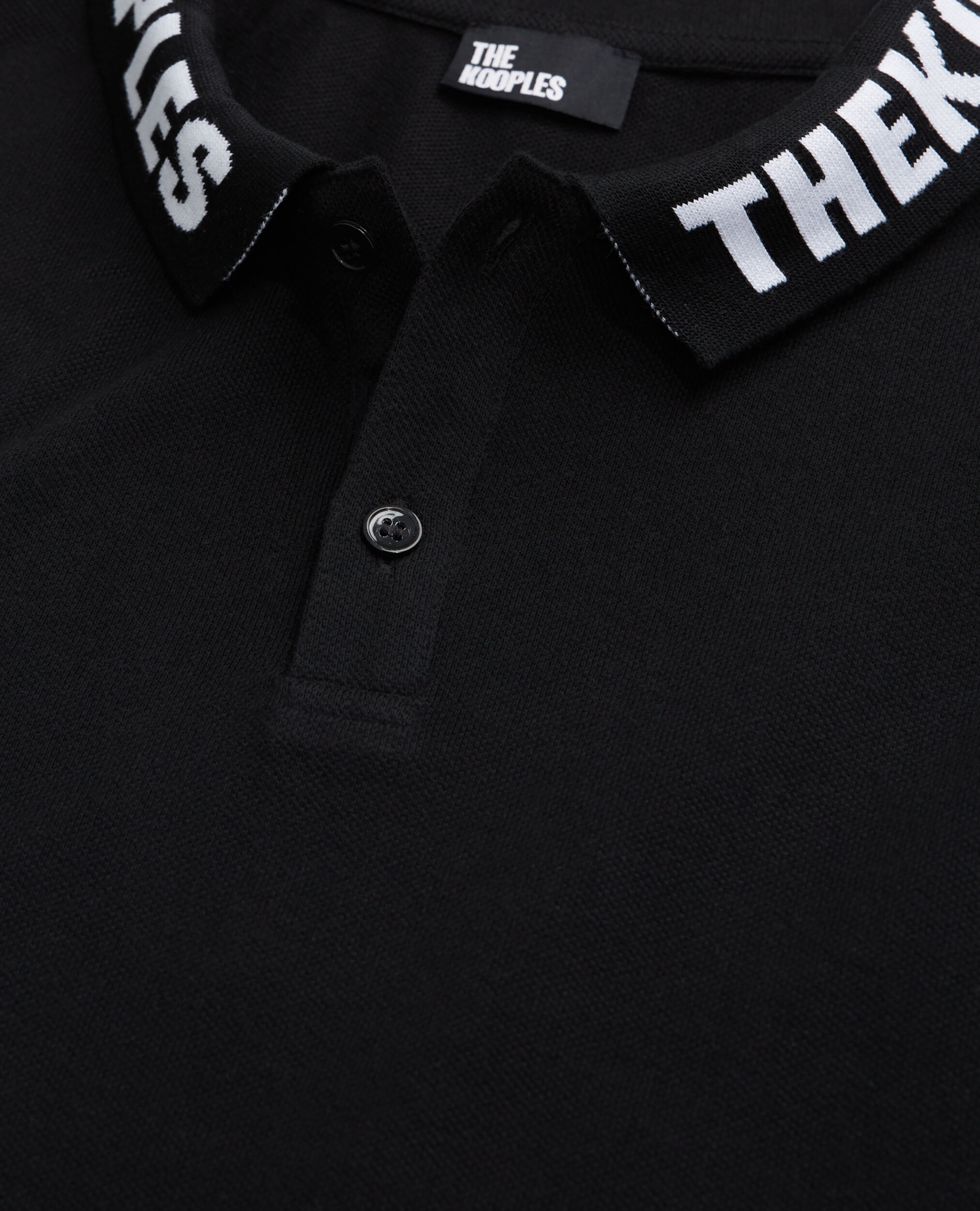 Schwarzes Poloshirt mit Logo am Kragen, BLACK, hi-res image number null