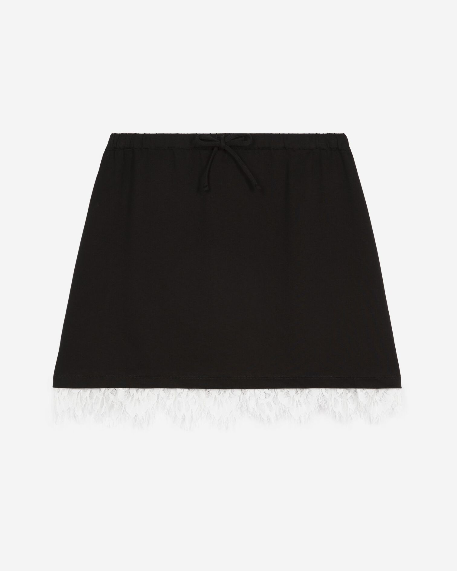 Short skirt with black lace, BLACK, hi-res image number null