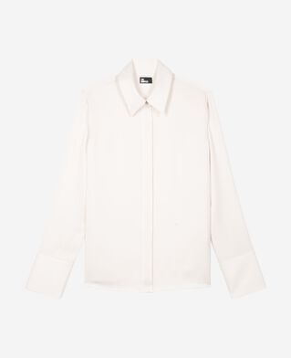 The Kooples WOMEN WHITE ecru satin shirt