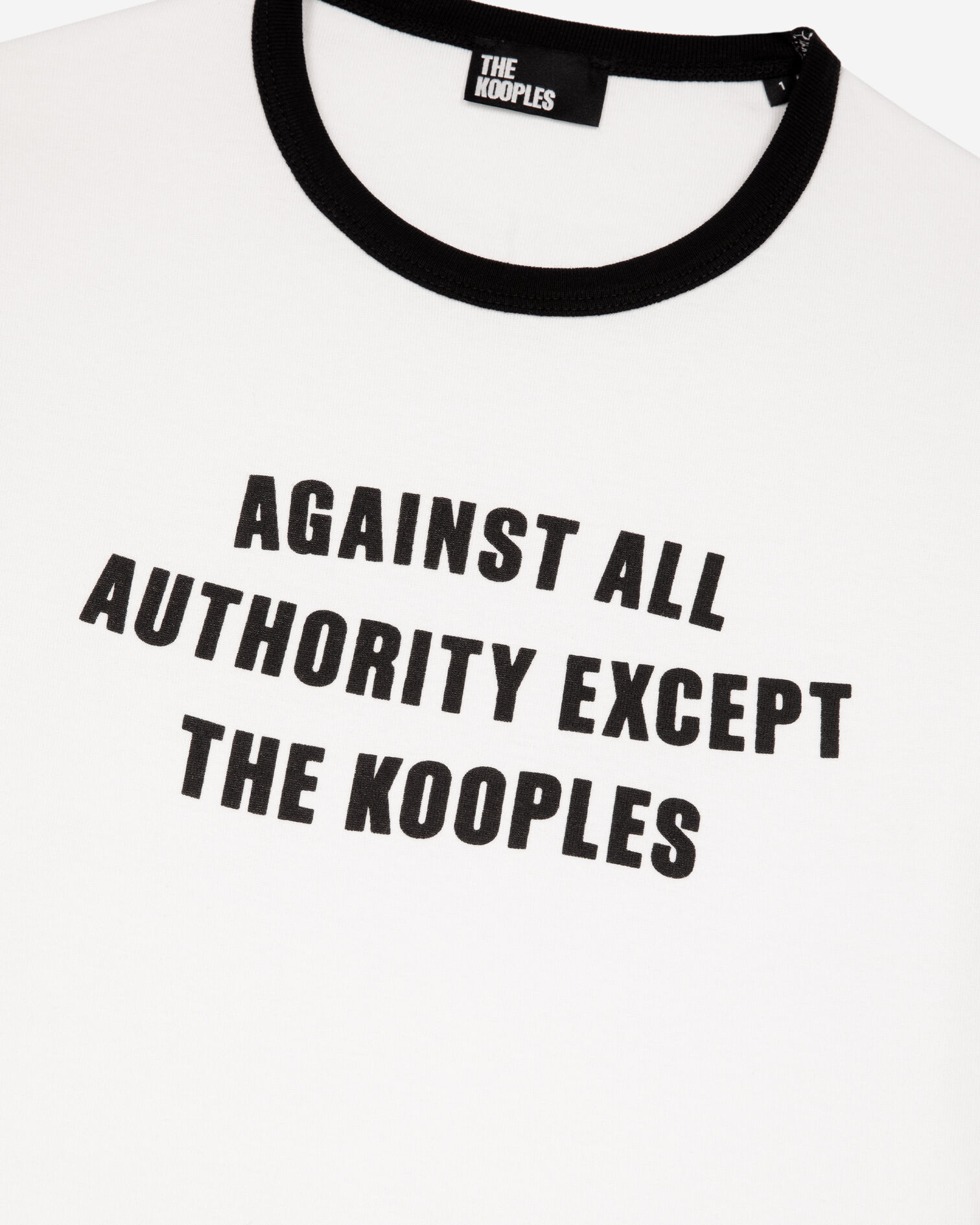 T-shirt with white screen print, WHITE, hi-res image number null