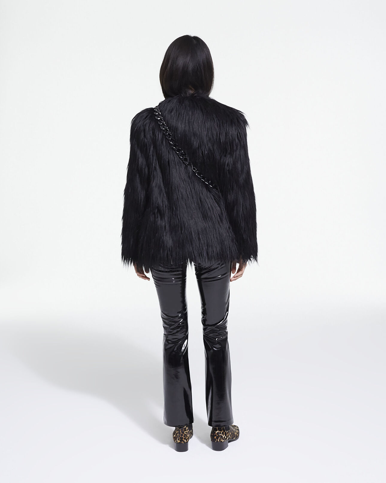 The Kooples WOMEN BLACK black faux fur coat