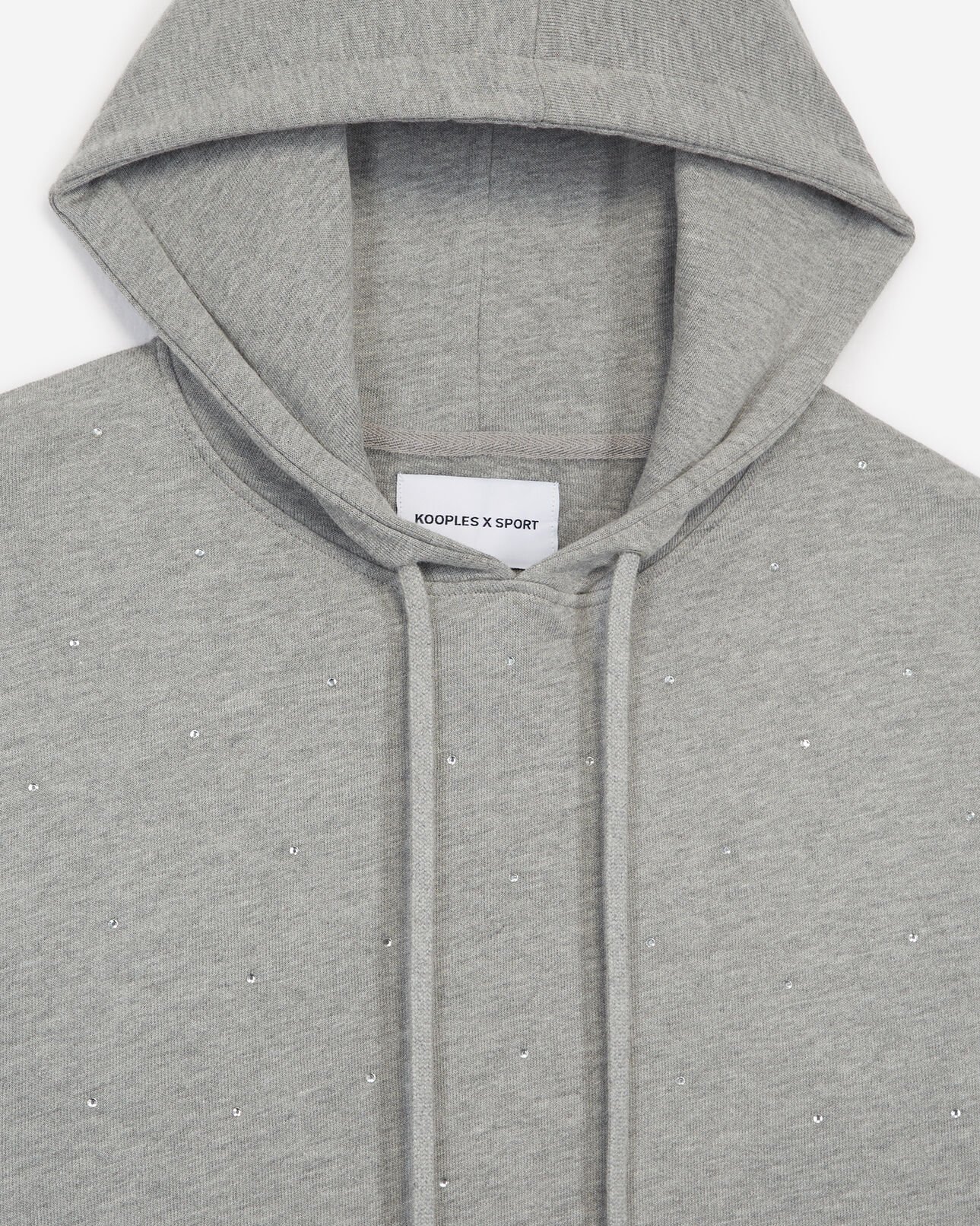 The Kooples WOMEN GREY MELANGE grey hoodie with rhinestones all over