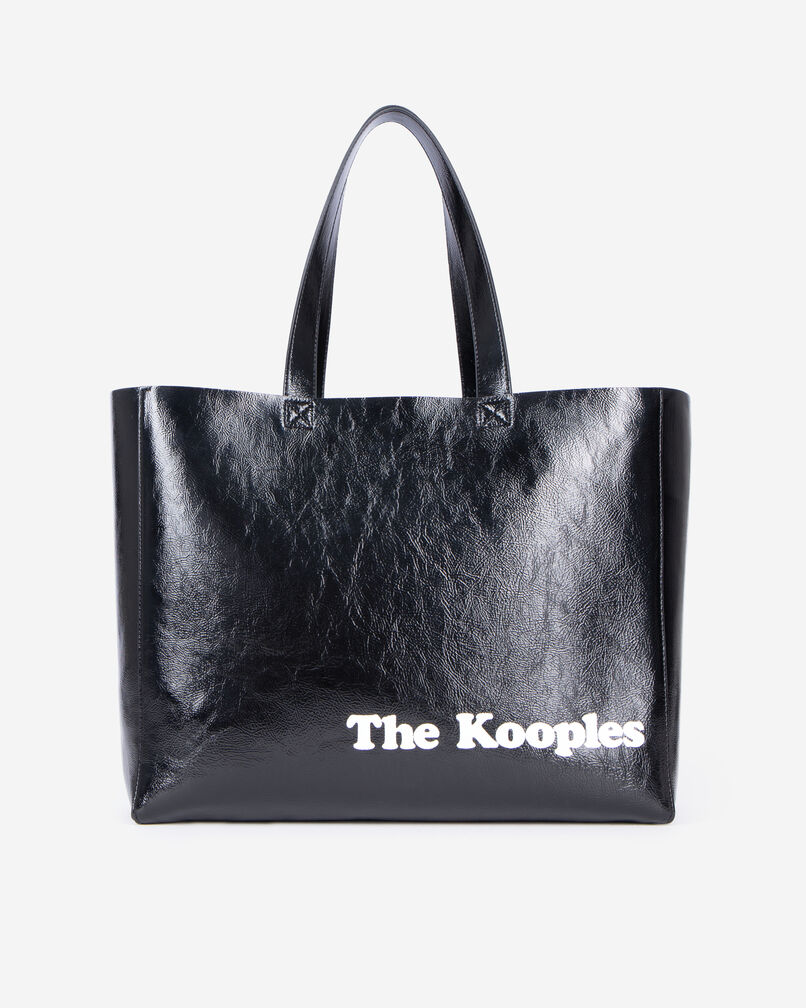 The Kooples MUJER BLACK bolsa de la compra efecto piel negra