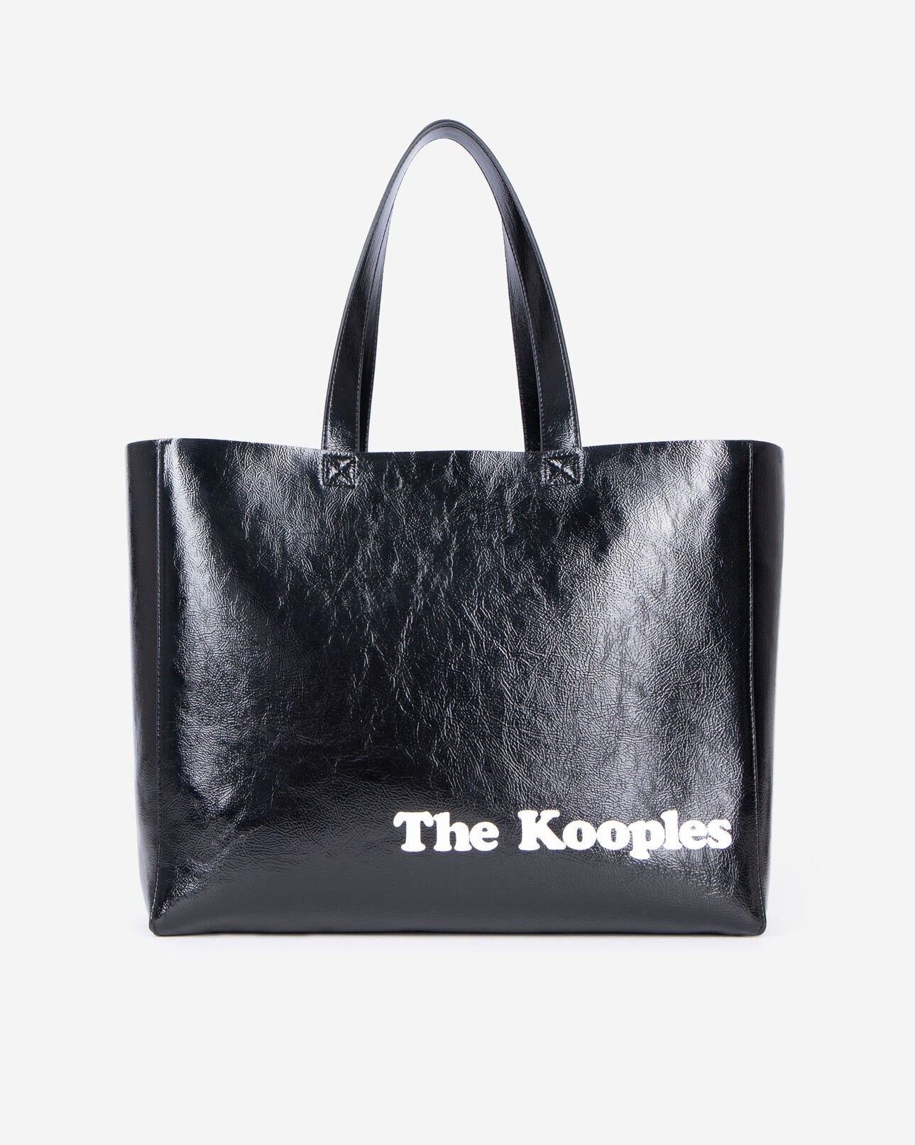 The Kooples WOMEN BLACK black leather-effect shopping bag
