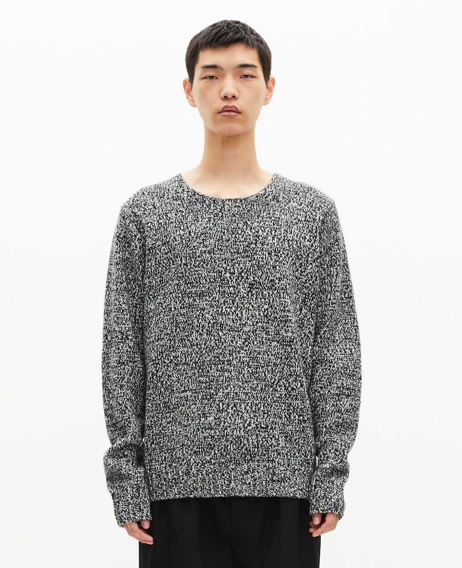 The Kooples MEN BLACK WHITE black and white wool sweater