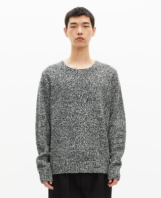 The Kooples MEN BLACK WHITE black and white wool sweater