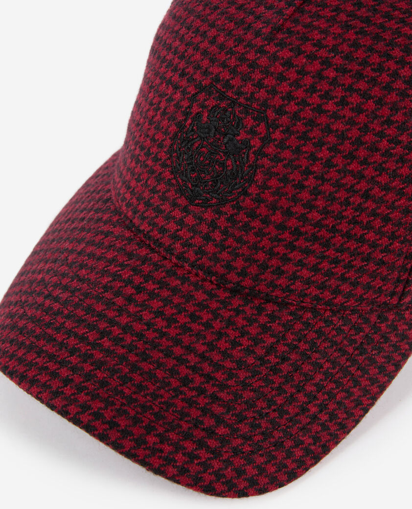 The Kooples WOMEN BLACK - RED wool houndstooth cap