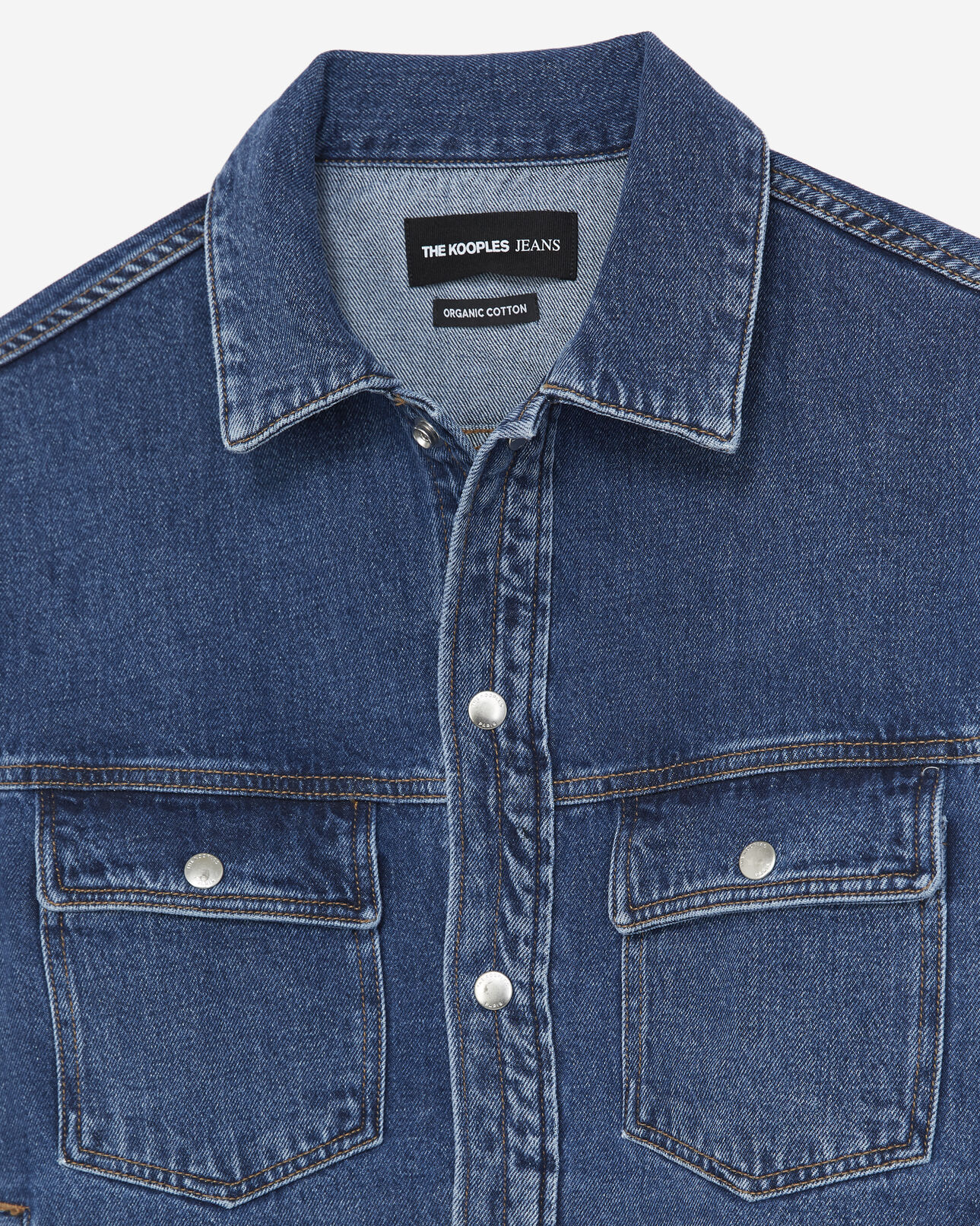 The Kooples MEN BLEU INDIGO blue denim jacket with press studs