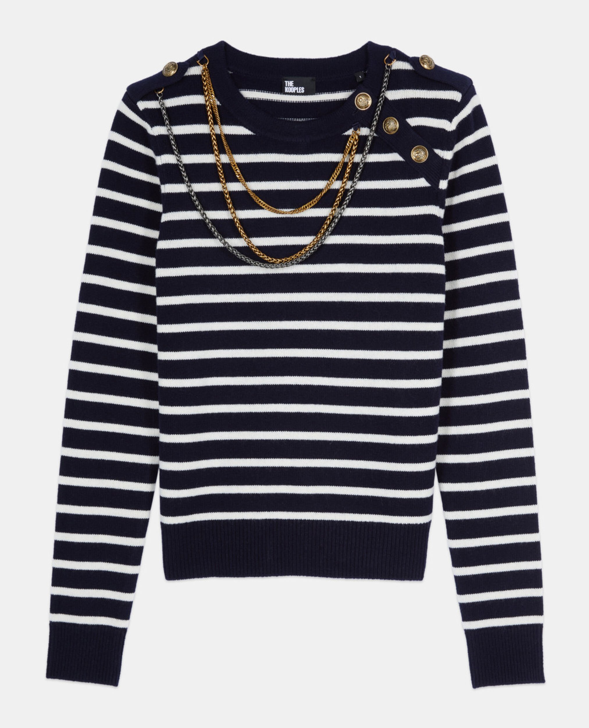 Striped wool sweater , WHITE / BLUE, hi-res image number null