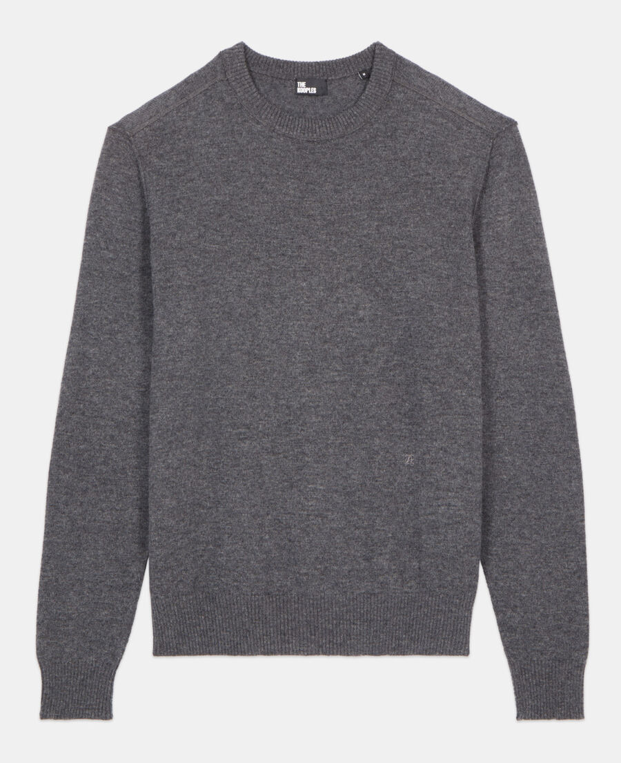 The Kooples MEN MIDDLE GREY MEL grey wool sweater