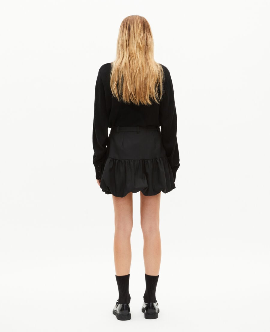 The Kooples WOMEN BLACK short black ball skirt