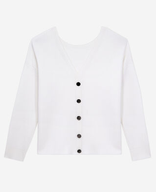 The Kooples DAMEN ECRU pullover mit knopfleiste am rücken