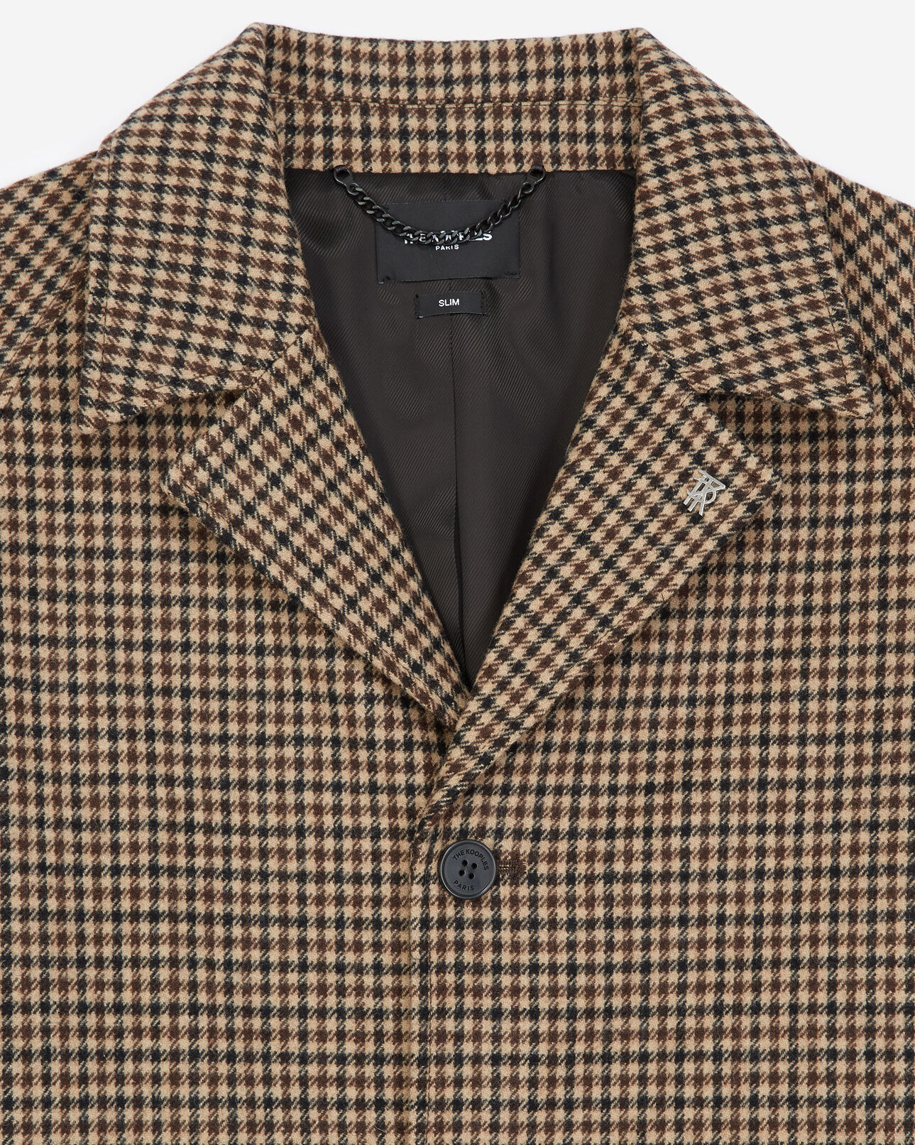 The Kooples HOMME CAMEL manteau camel laine pied-de-poule