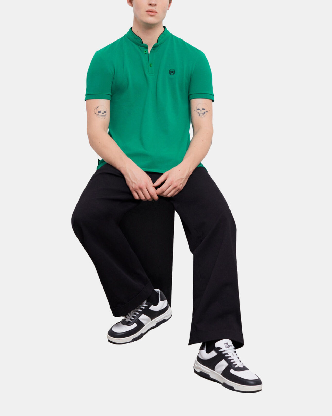 The Kooples HOMME APPLE polo col officier vert