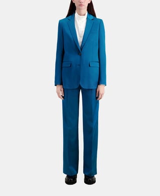 The Kooples WOMEN DEEP BLUE blue satin suit trousers