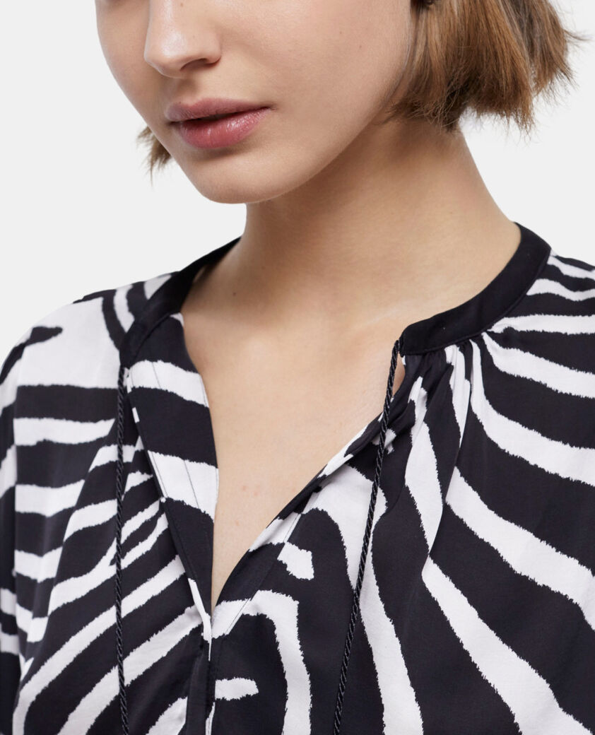 The Kooples FEMME BLACK WHITE robe courte imprimée