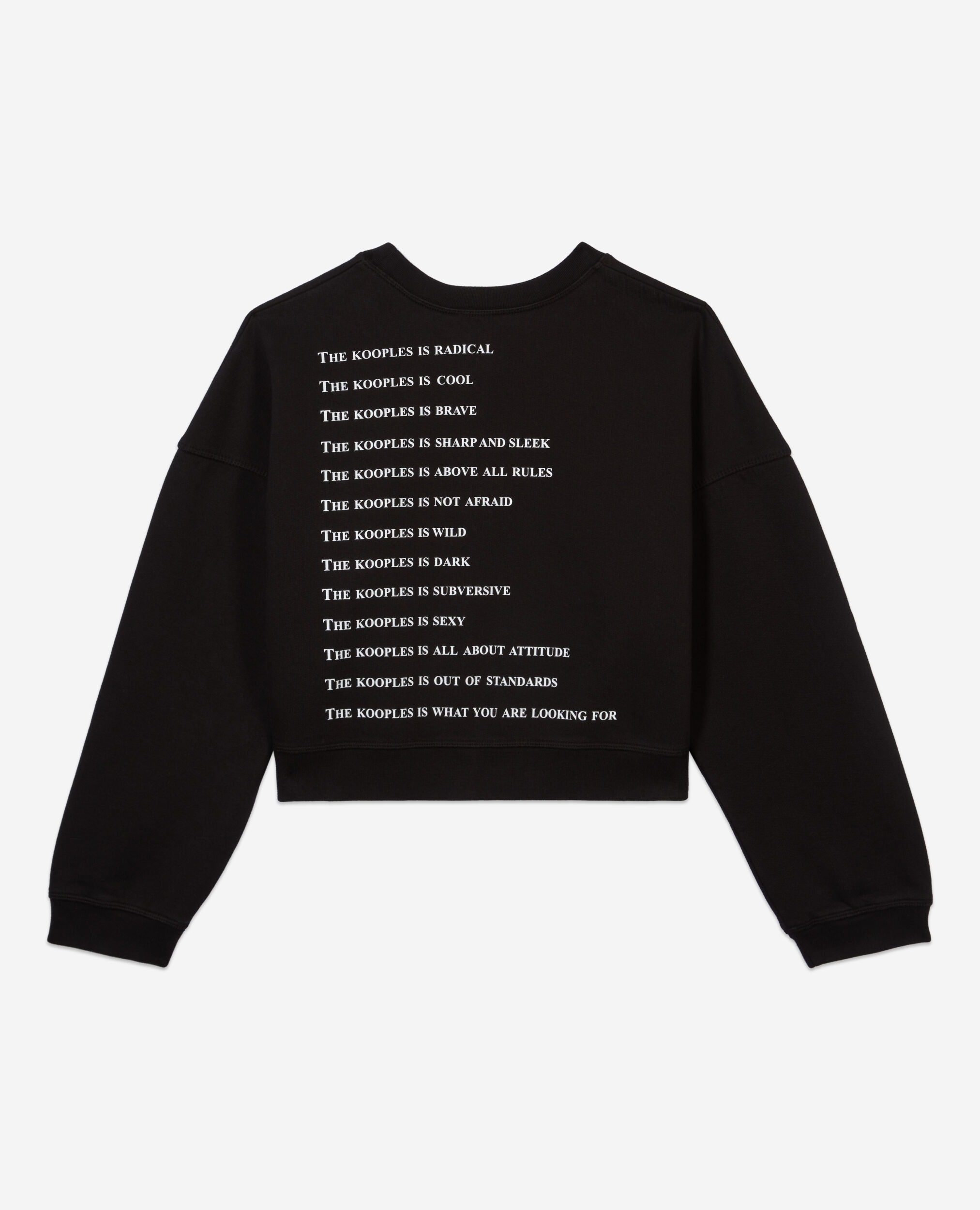 Sweatshirt What is court noir avec strass, BLACK, hi-res image number null
