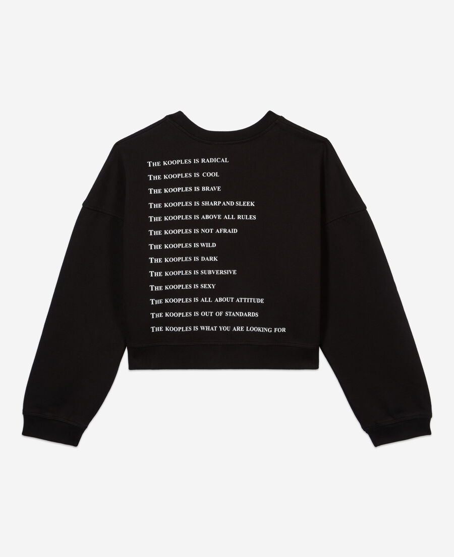 sweatshirt what is court noir avec strass