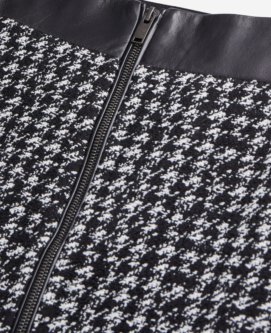 kurzer schwarzer rock aus tweed