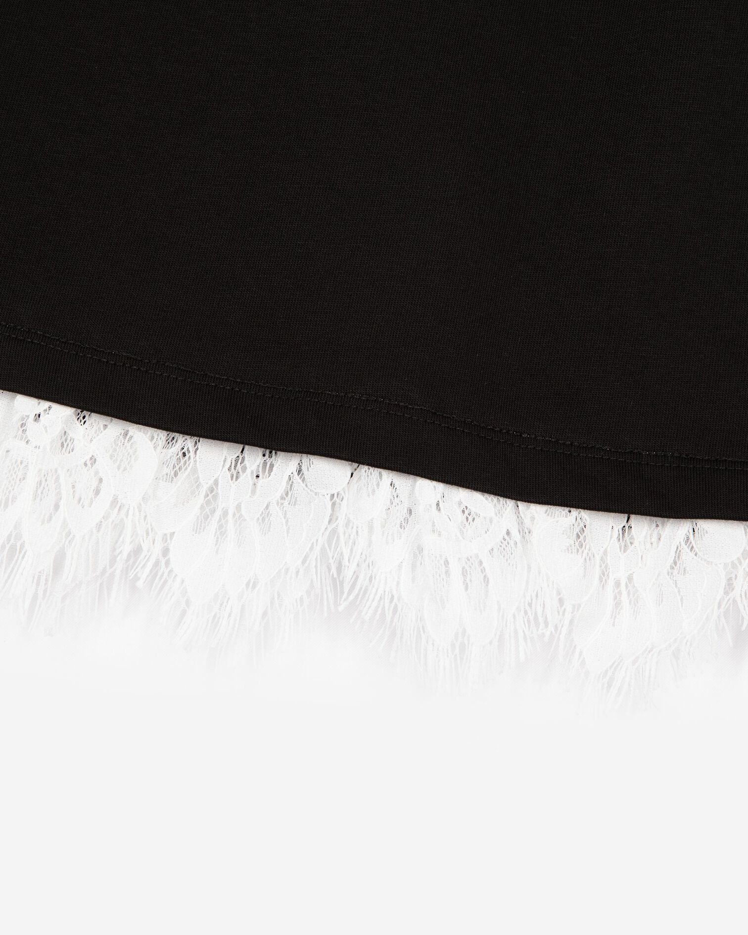 Short skirt with black lace, BLACK, hi-res image number null
