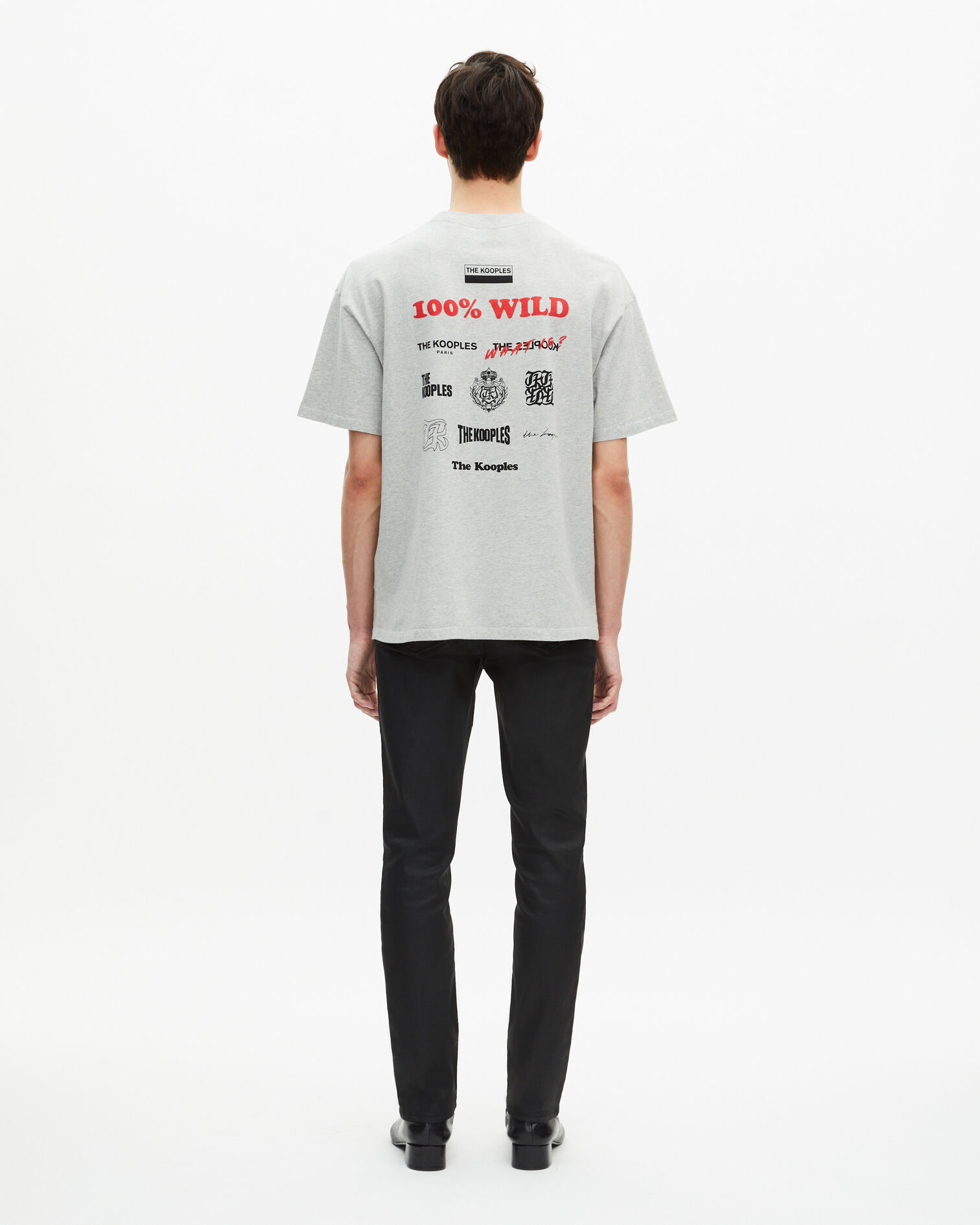 Gray screen print T-shirt, LIGHT GREY MELANGE, hi-res image number null