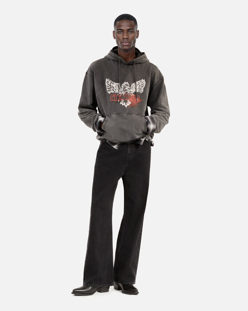 The Kooples HOMME BLACK sweatshirt à capuche et sérigraphie noir
