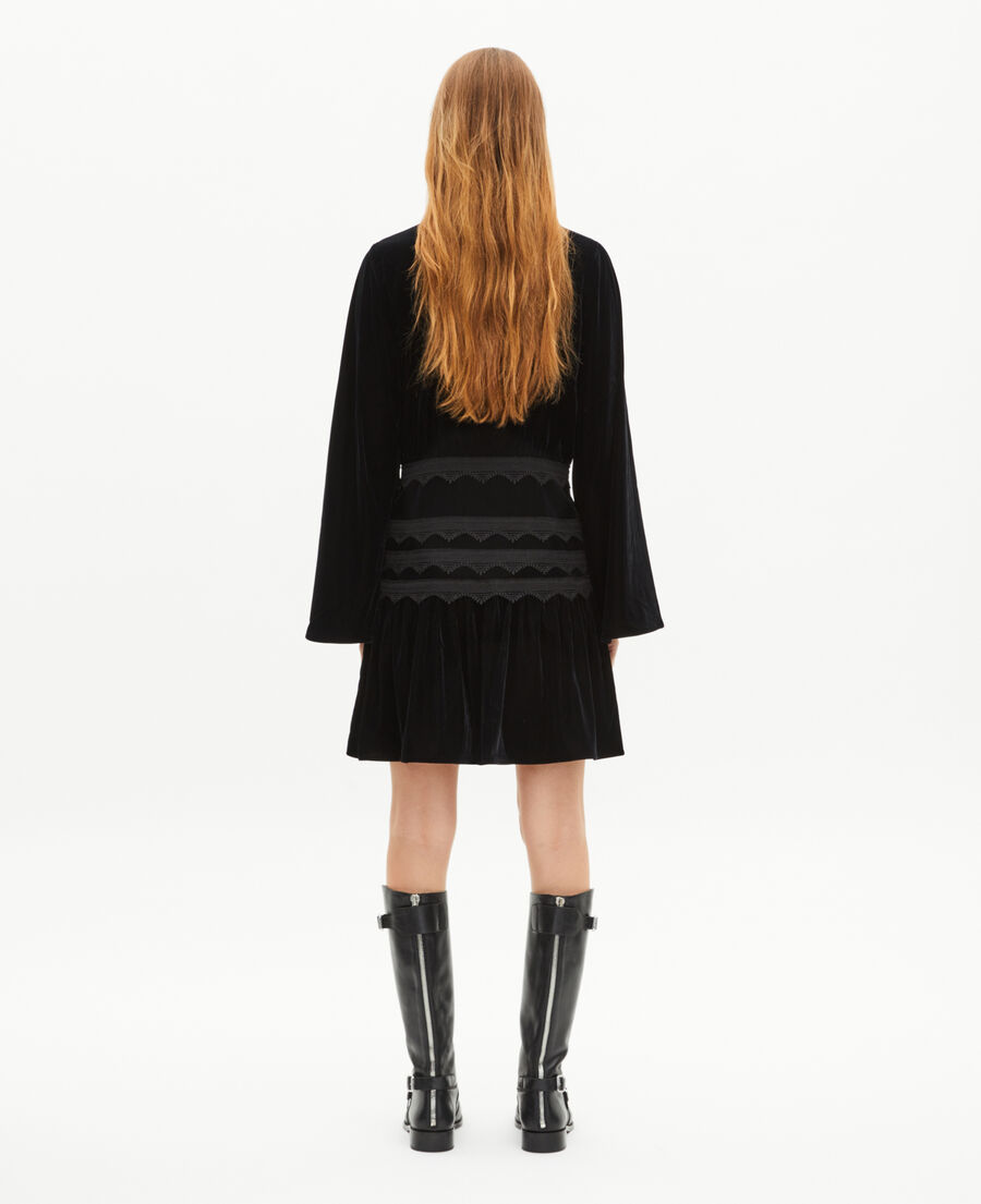 The Kooples DAMEN BLACK kurzes kleid aus schwarzem samt