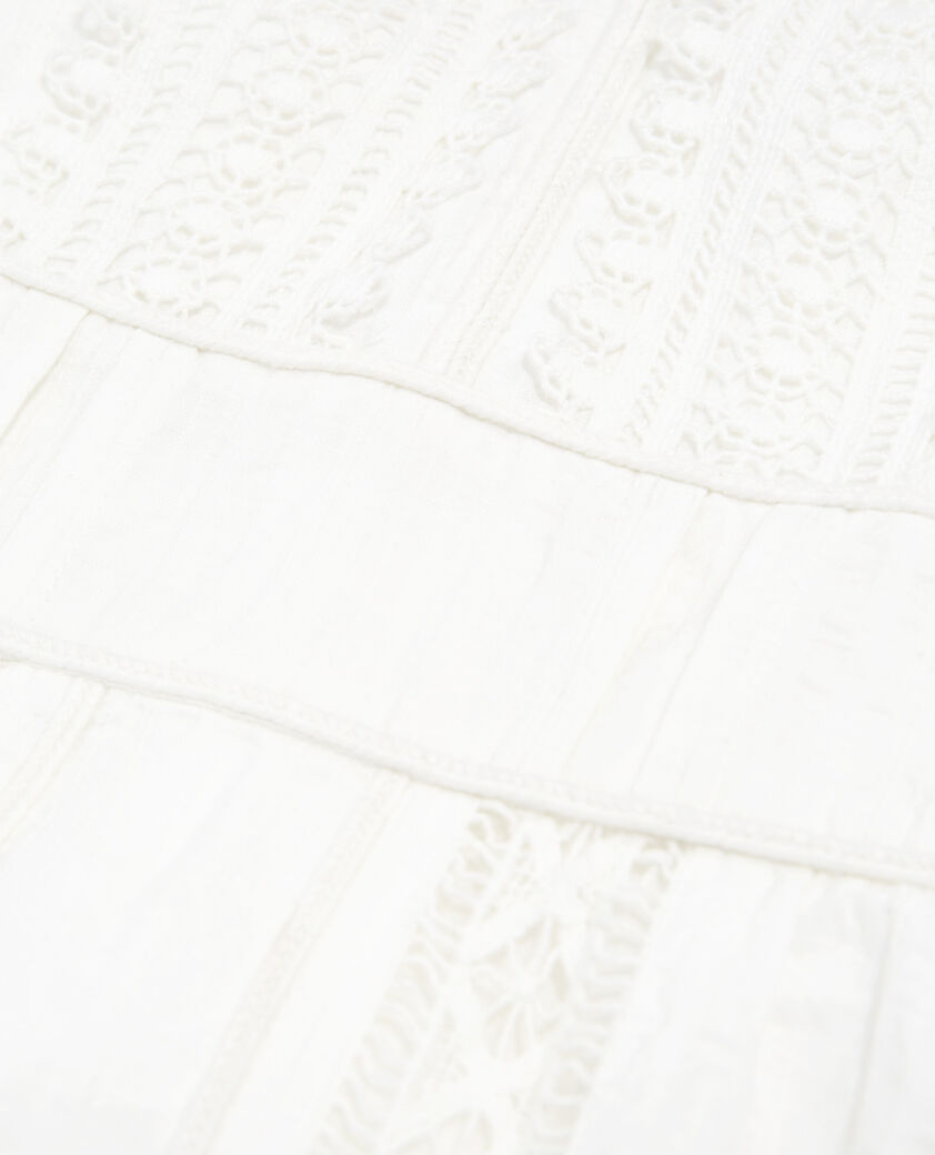 The Kooples DAMEN OFF WHITE &auml;rmelloses ecrufarbenes kleid mit stickerei