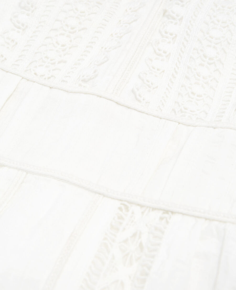 The Kooples FEMME OFF WHITE robe sans manches &eacute;crue d&eacute;tail brod&eacute;