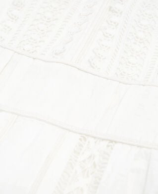 The Kooples FEMME OFF WHITE robe sans manches &eacute;crue d&eacute;tail brod&eacute;