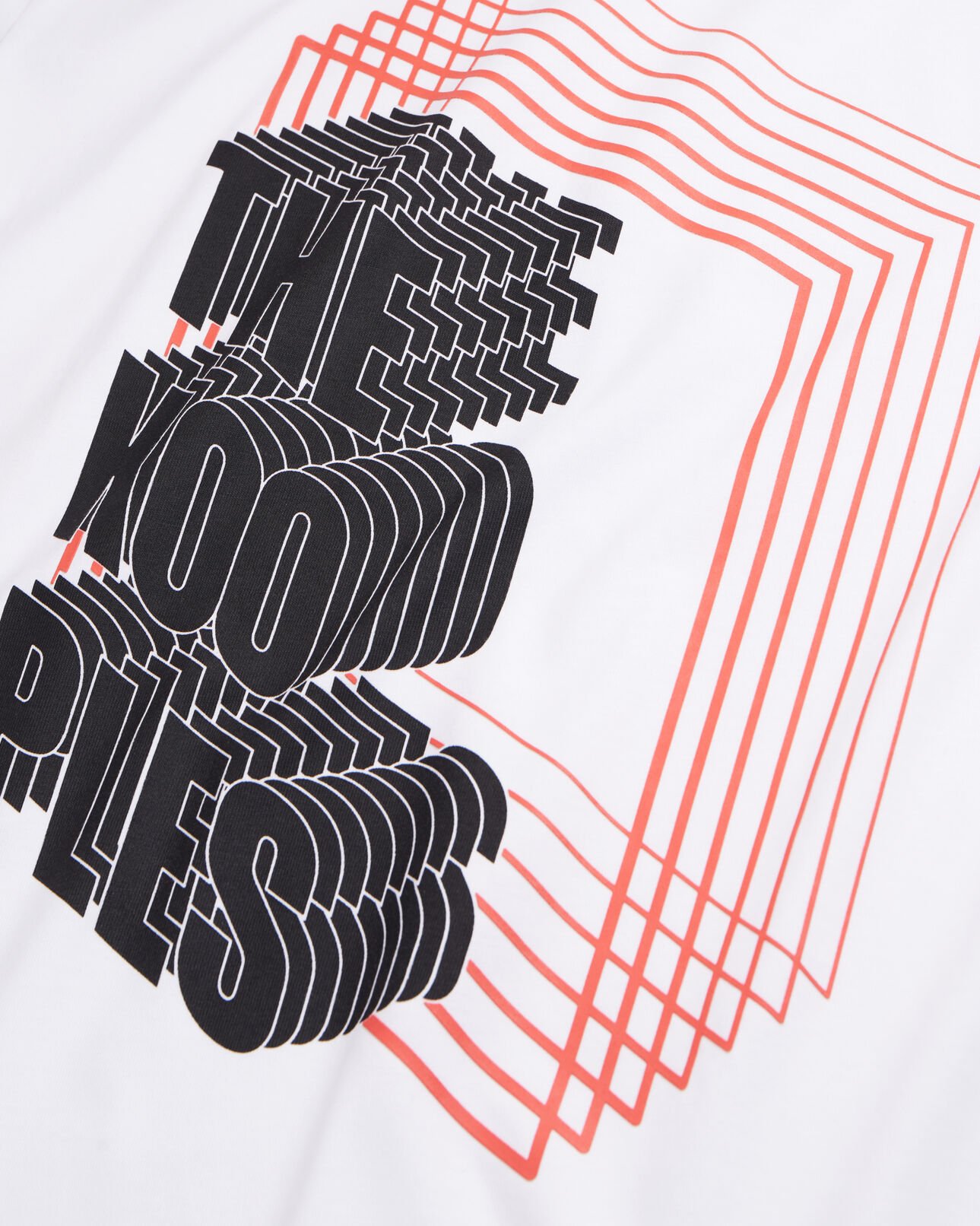 The Kooples MEN WHITE men's white t-shirt with neon logo serigraphy