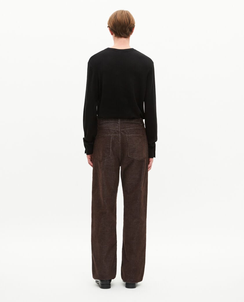 The Kooples HOMME TABACCO jean baggy en velours côtelé marron