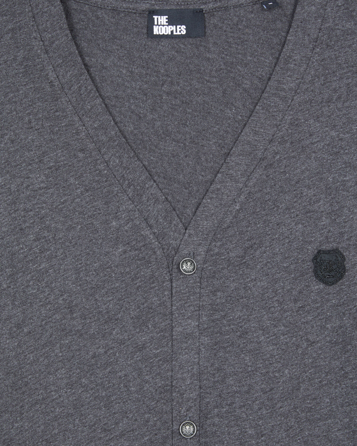 Grey cotton cardigan, ANTHRACITE MELANGE, hi-res image number null